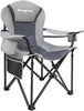 Oversized Camping Chairs Folding Heavy Duty Padded Lawn Chair with Lumbar Support for Adults Outdoors Fishing Picnic Travel Grey